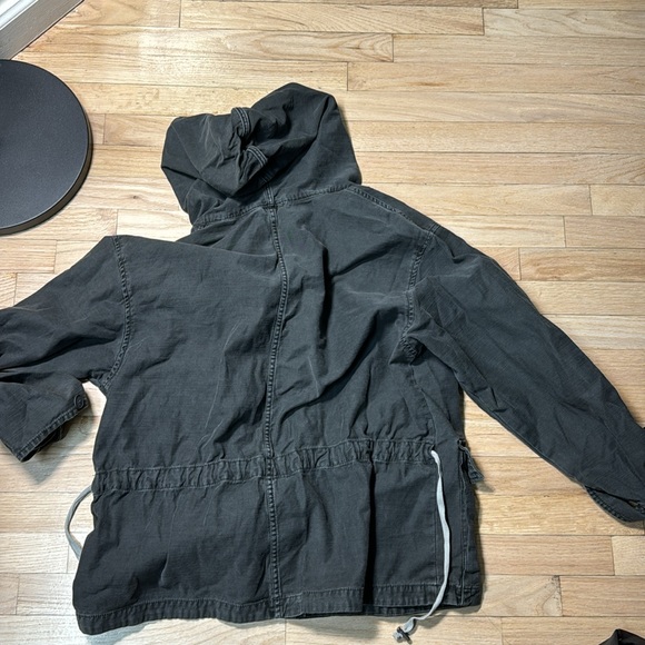 Free People Womens S Oversized Surplus Utility Hooded Jacket Army charcoal, gray - Picture 9 of 9